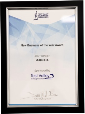 Framed winner of the TVBC Business of the year awards, award.